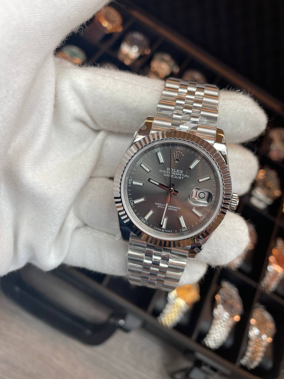 Rolex Date-Just Rhodium